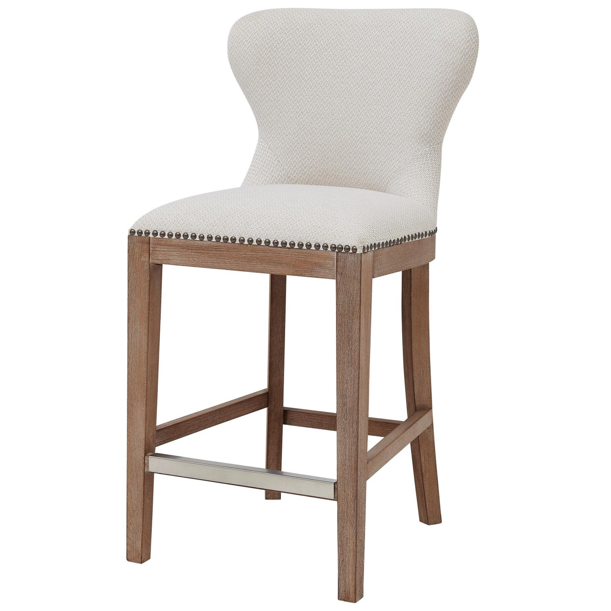 Dorsey Fabric Counter Stool Drift Wood Legs - Cardiff Cream
