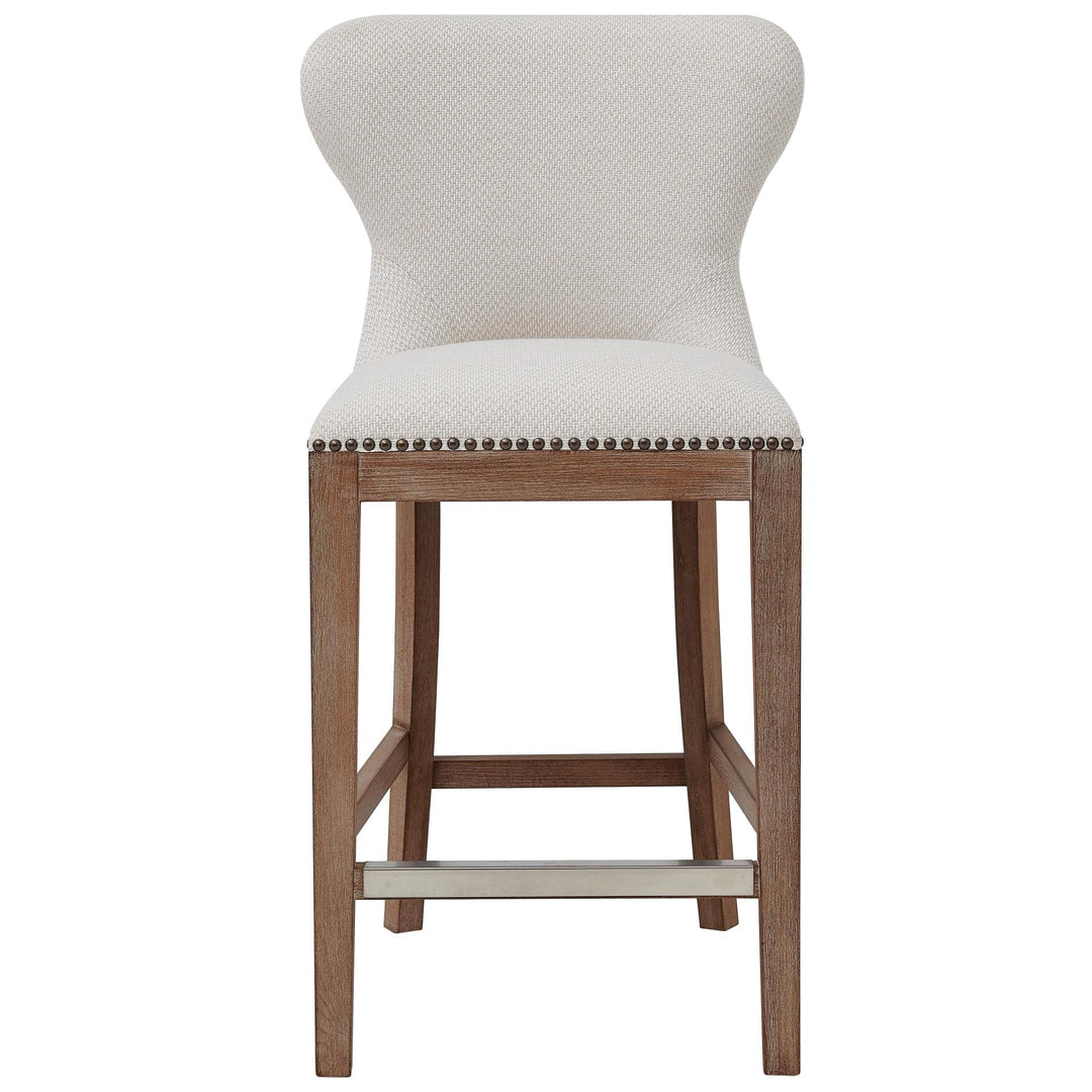 Dorsey Fabric Counter Stool Drift Wood Legs - Cardiff Cream - view 4