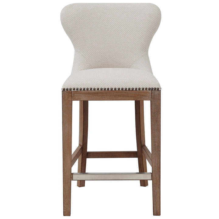 Dorsey Fabric Counter Stool Drift Wood Legs - Cardiff Cream - view 4