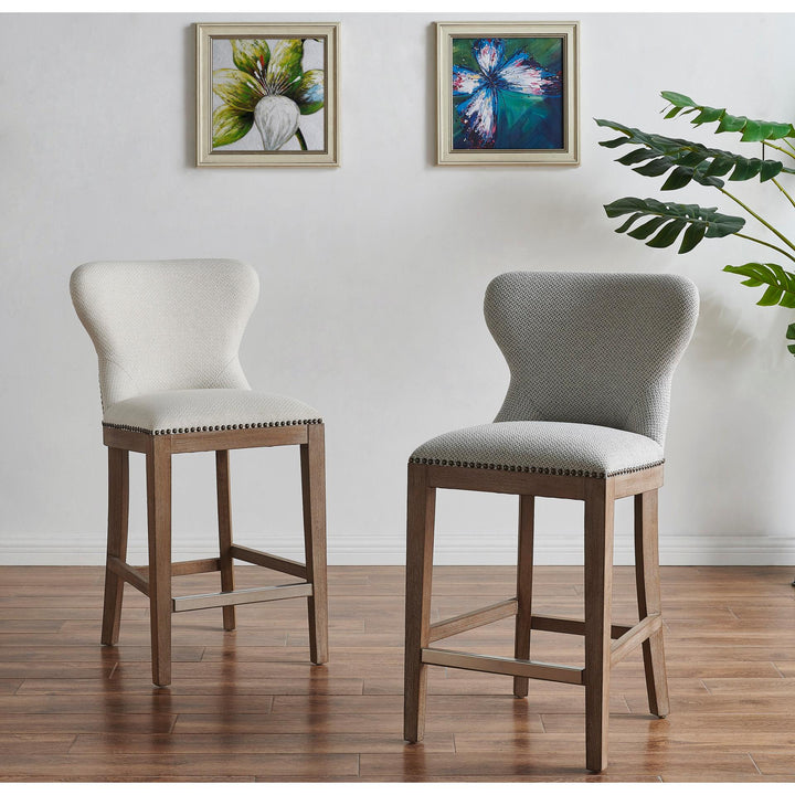 Dorsey Fabric Counter Stool Drift Wood Legs - Cardiff Gray - view 3