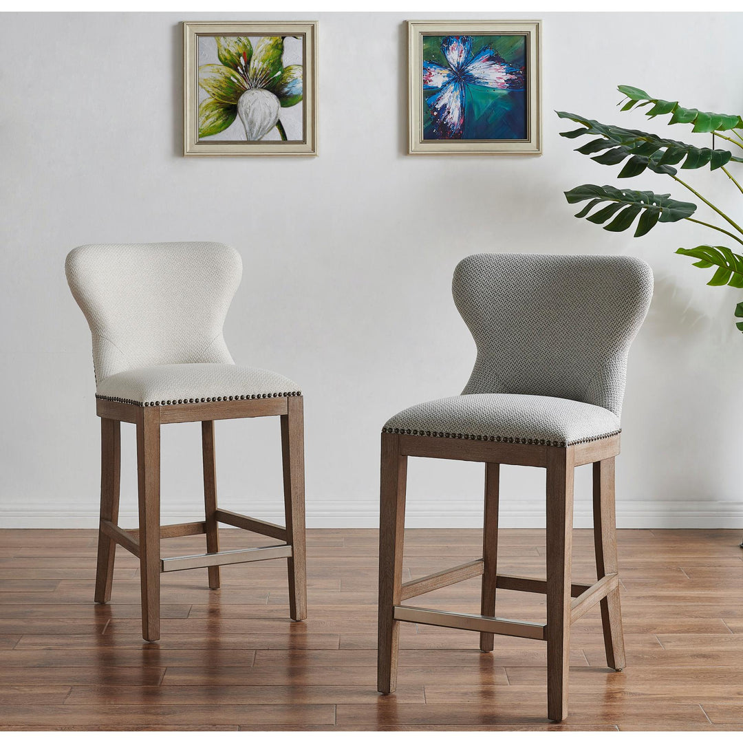 Dorsey Fabric Counter Stool Drift Wood Legs - Cardiff Gray - view 3