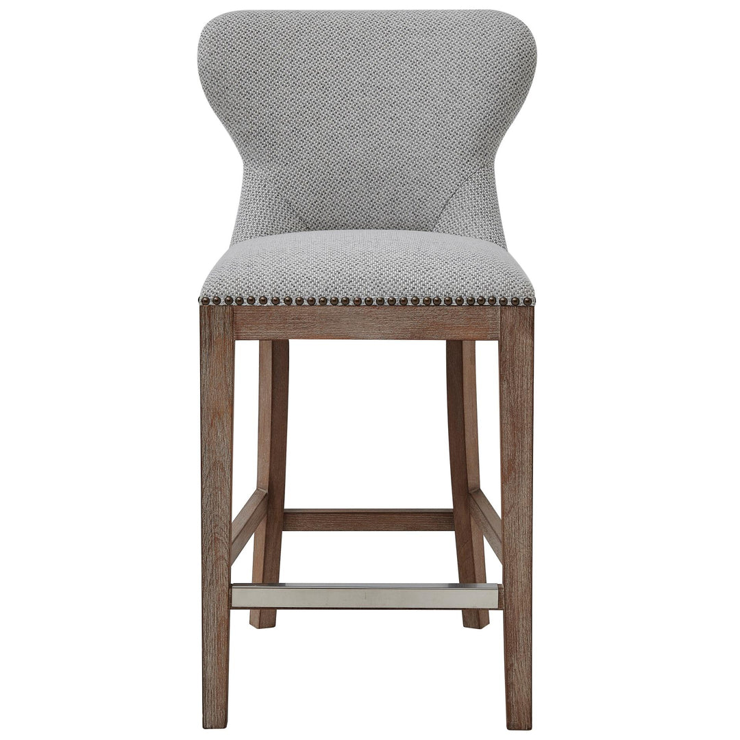 Dorsey Fabric Counter Stool Drift Wood Legs - Cardiff Gray - view 4
