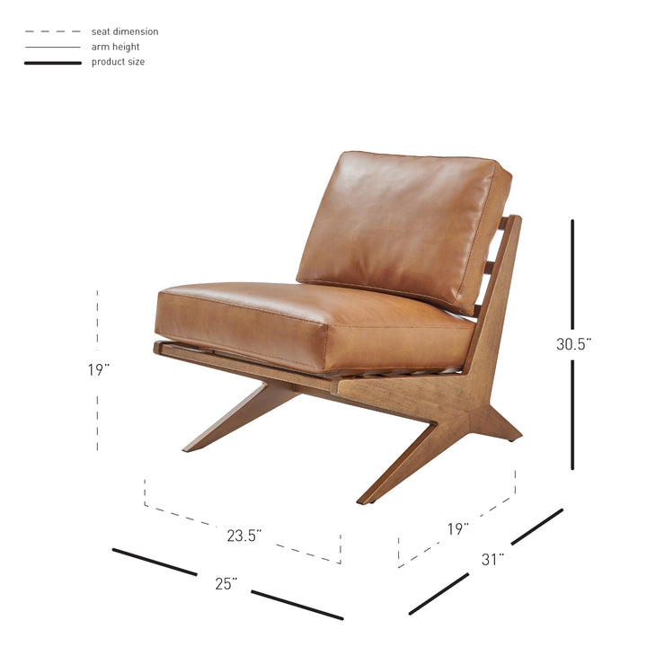Chandler Faux Leather Accent Chair - Borneo Chocolate