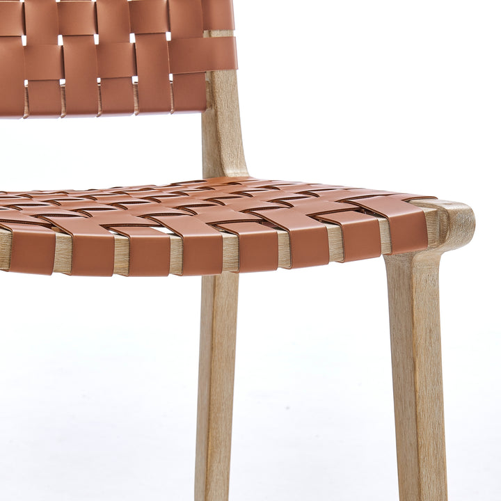 Marco Faux Leather Counter Stool Drift Wood Frame - Ochre Brown - view 10