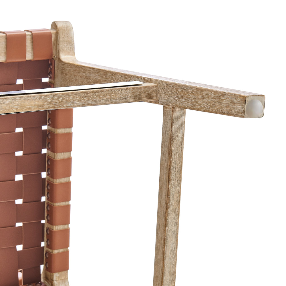 Marco Faux Leather Counter Stool Drift Wood Frame - Ochre Brown - view 13