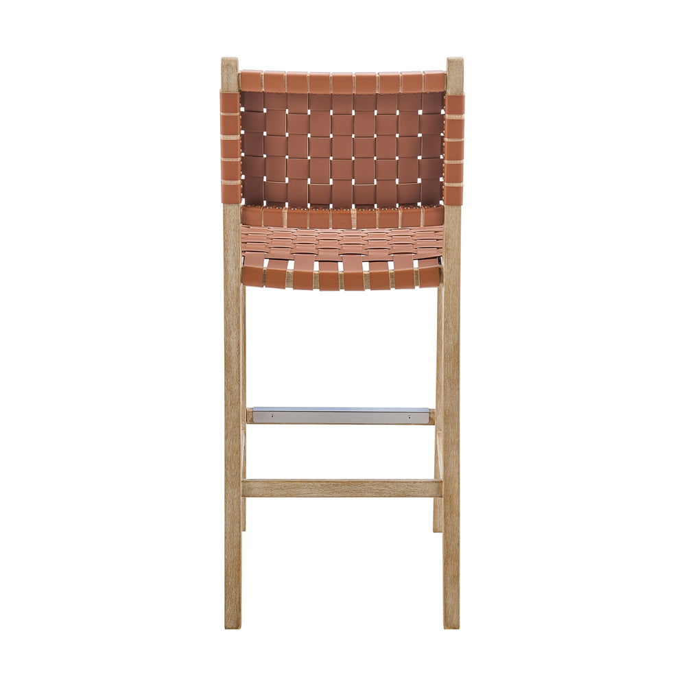 Marco Faux Leather Counter Stool Drift Wood Frame - Ochre Brown - view 6