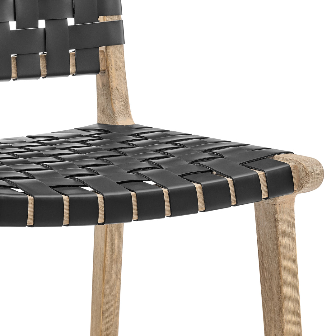 Marco Faux Leather Counter Stool Drift Wood Frame - Black - view 10