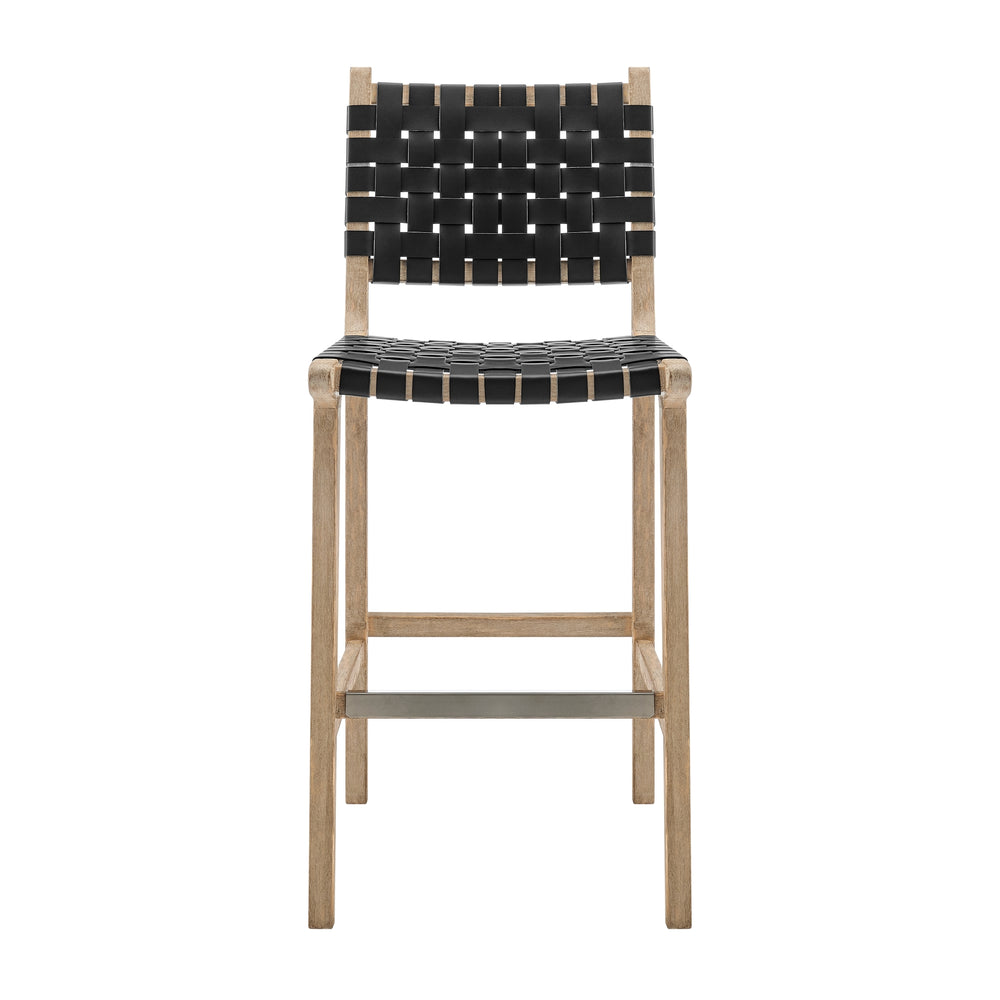Marco Faux Leather Counter Stool Drift Wood Frame - Black - view 4