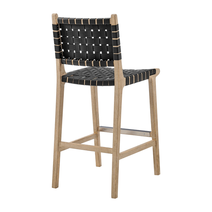 Marco Faux Leather Counter Stool Drift Wood Frame - Black - view 7