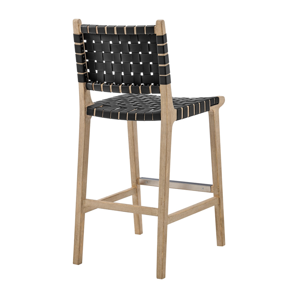 Marco Faux Leather Counter Stool Drift Wood Frame - Black - view 7