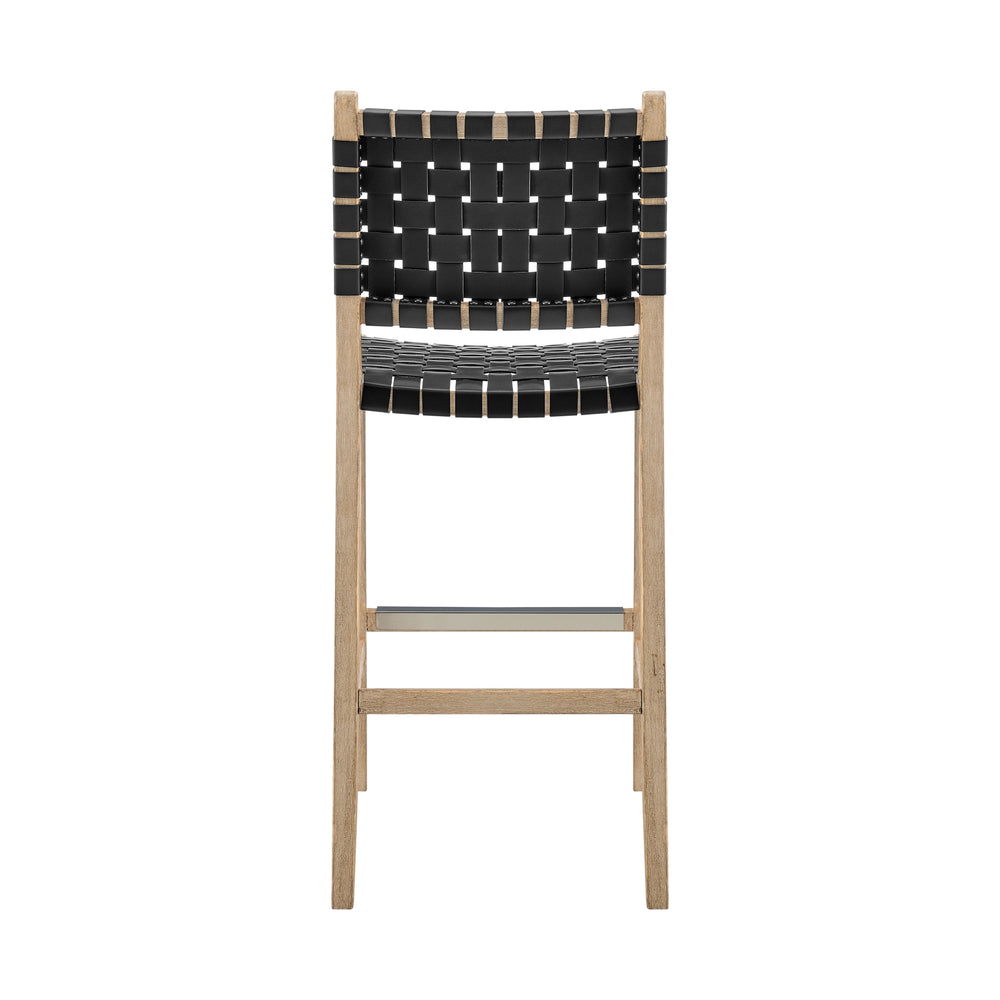 Marco Faux Leather Counter Stool Drift Wood Frame - Black - view 6