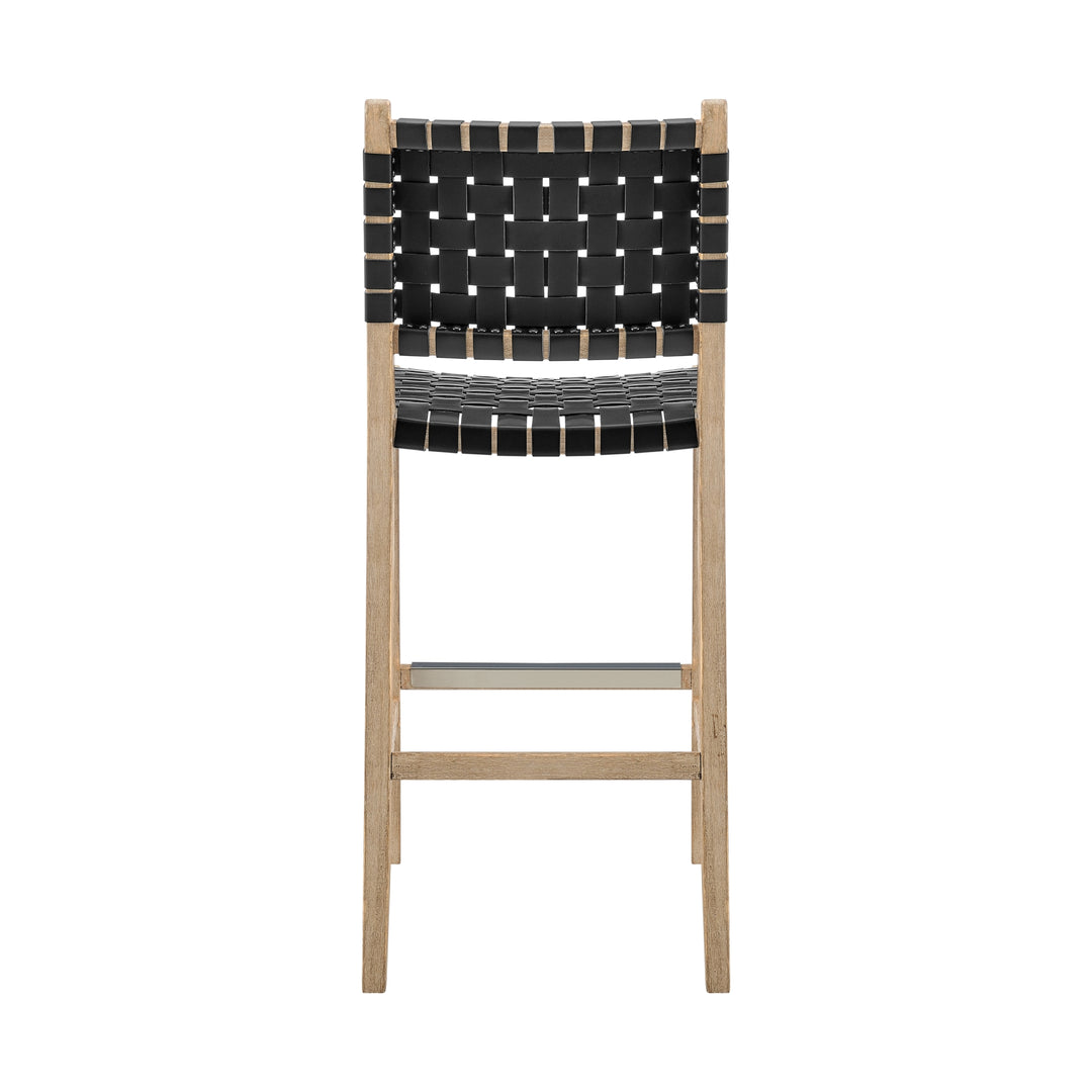Marco Faux Leather Counter Stool Drift Wood Frame - Black - view 6