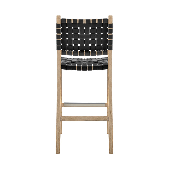 Marco Faux Leather Counter Stool Drift Wood Frame - Black - view 6