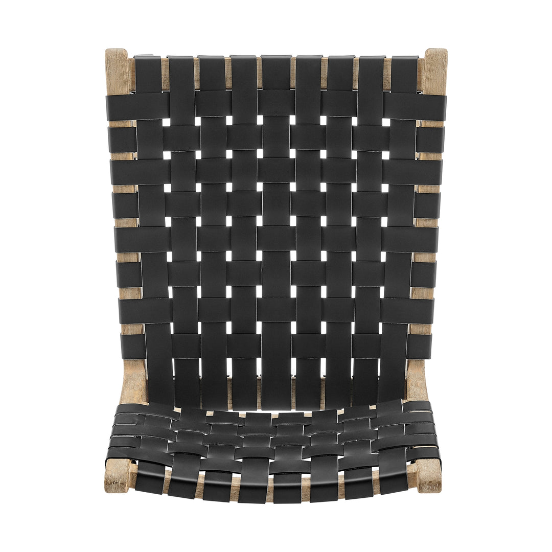 Marco Faux Leather Counter Stool Drift Wood Frame - Black - view 8