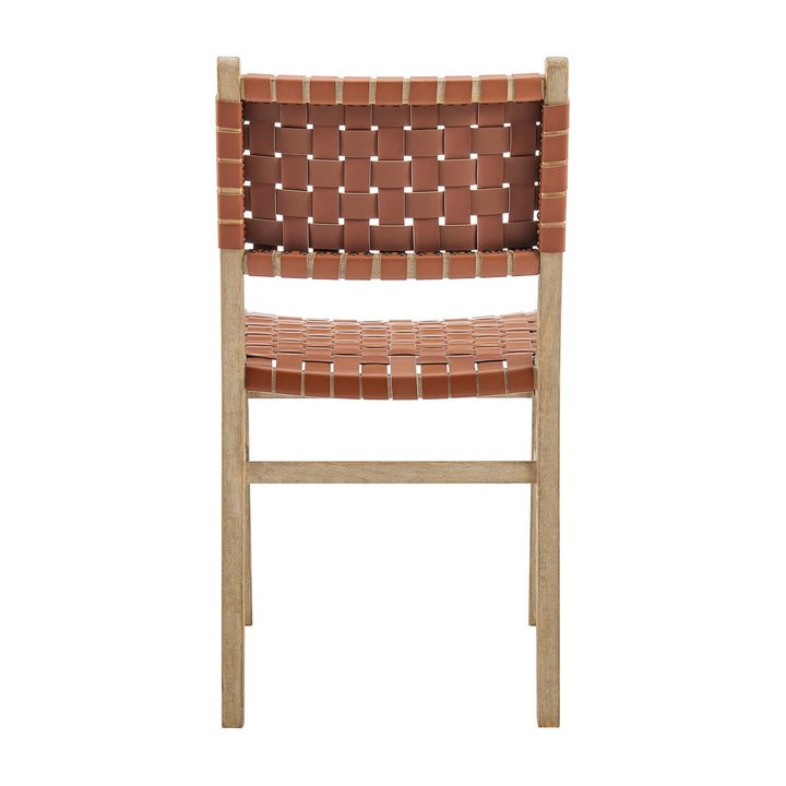 Marco Faux Leather Dining Side Chair Drift Wood Frame - Ochre Brown - view 6