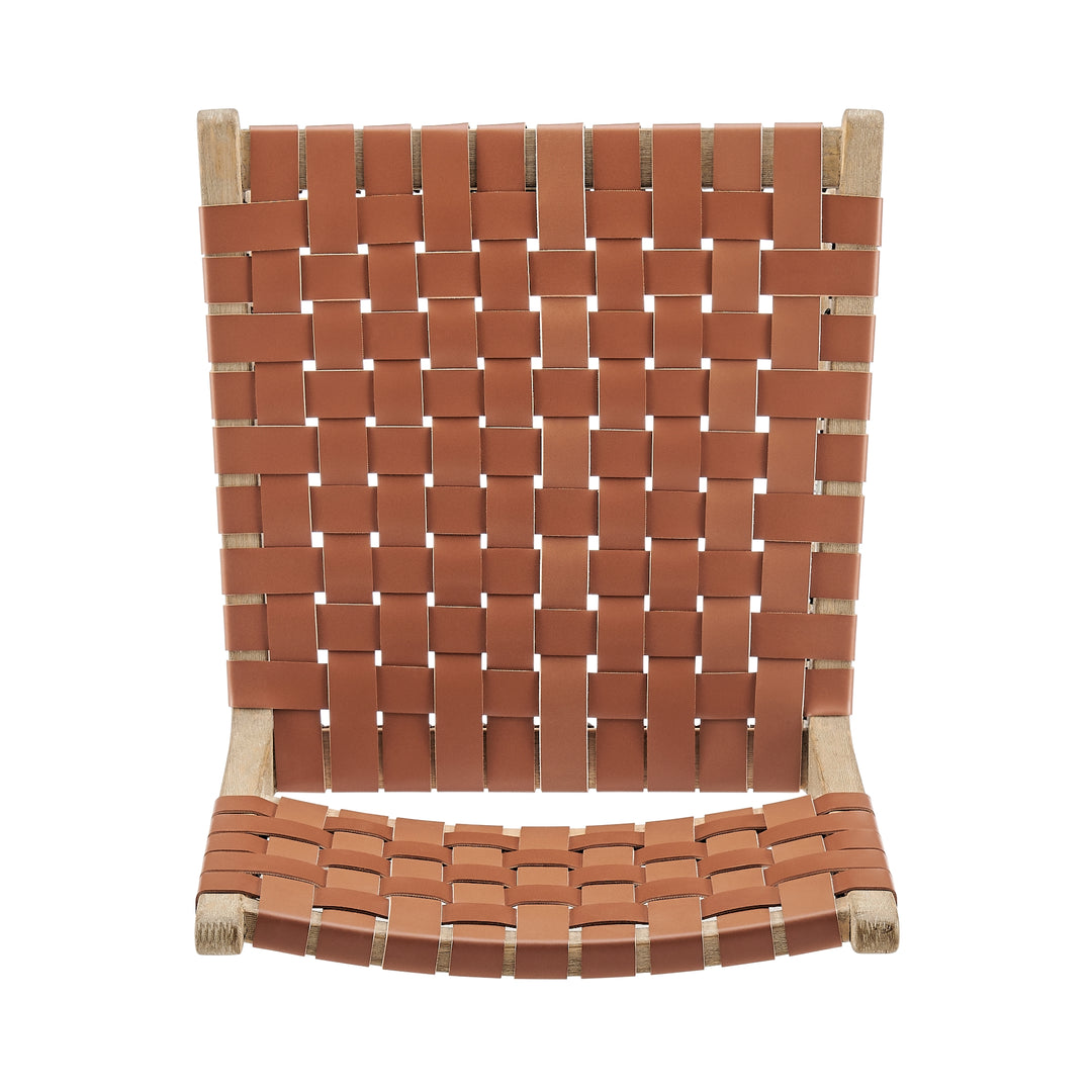 Marco Faux Leather Dining Side Chair Drift Wood Frame - Ochre Brown - view 8