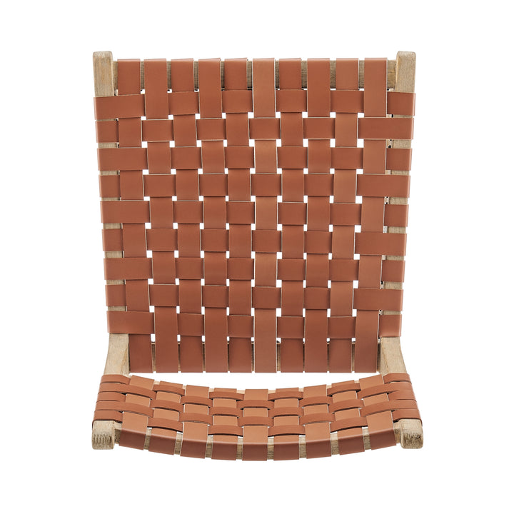 Marco Faux Leather Dining Side Chair Drift Wood Frame - Ochre Brown - view 8