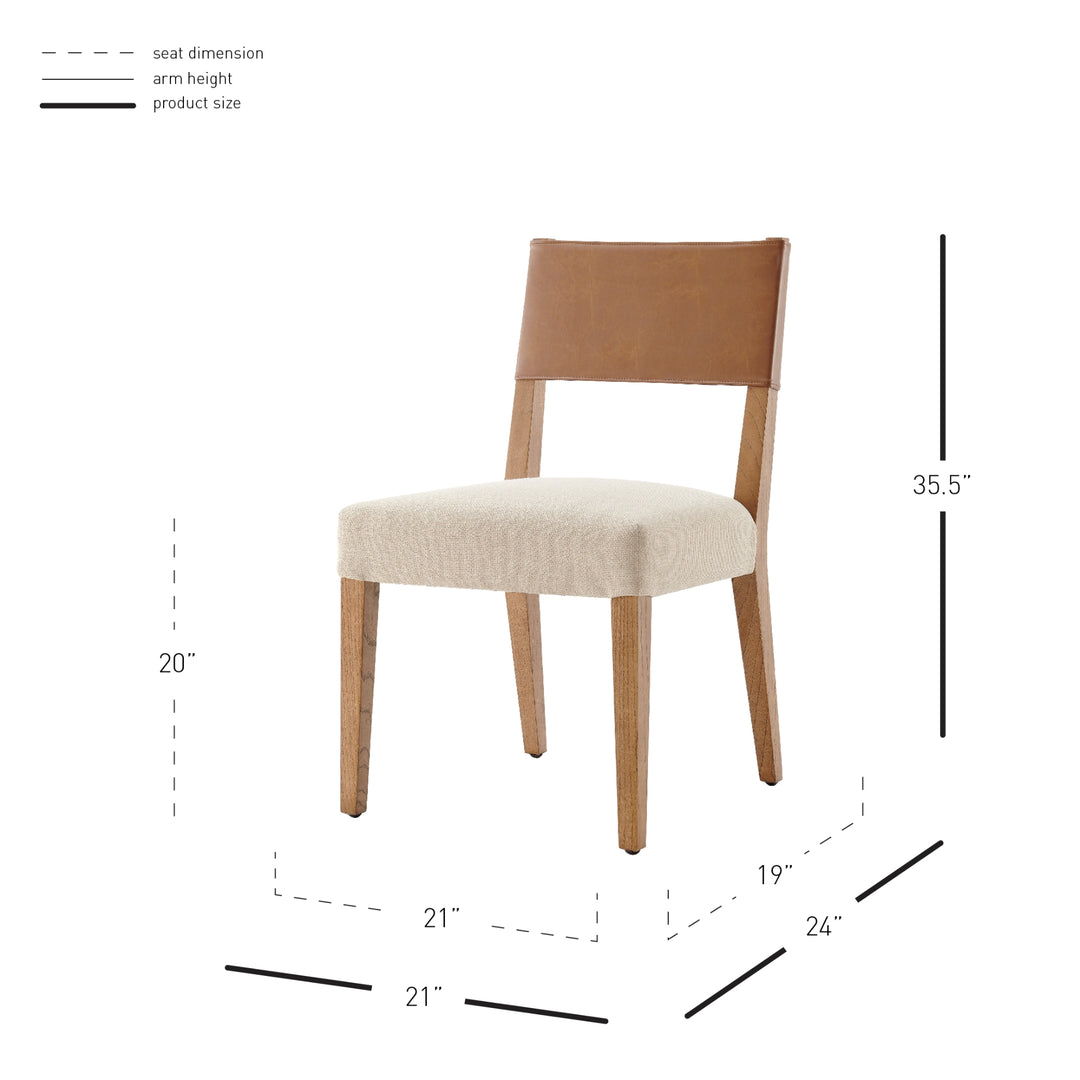 Kylo Faux Leather/Fabric Dining Side Chair - Borneo Chocolate/Meridien Cream
