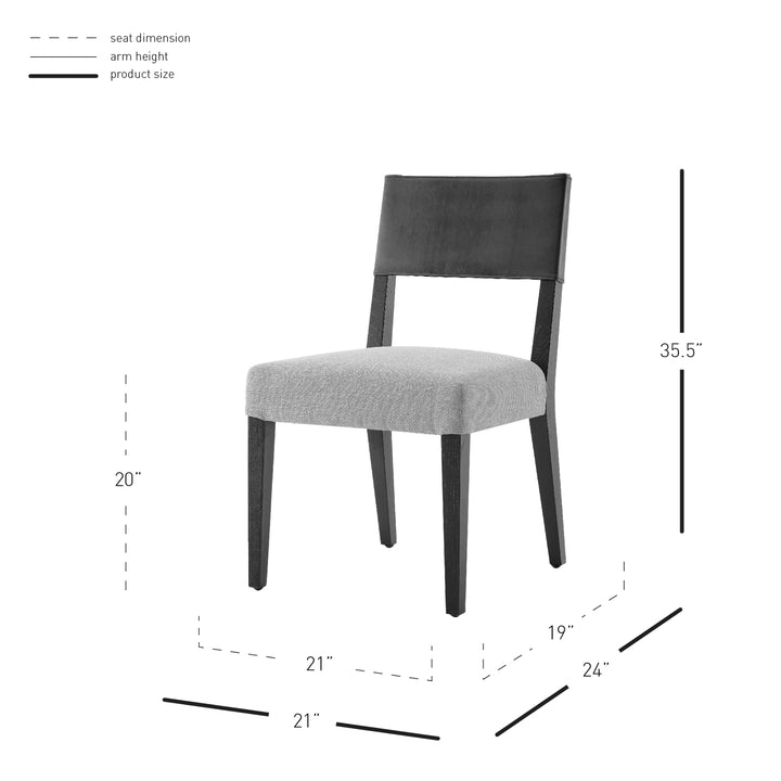Kylo Faux Leather/Fabric Dining Side Chair - Borneo Black/Meridien Gray