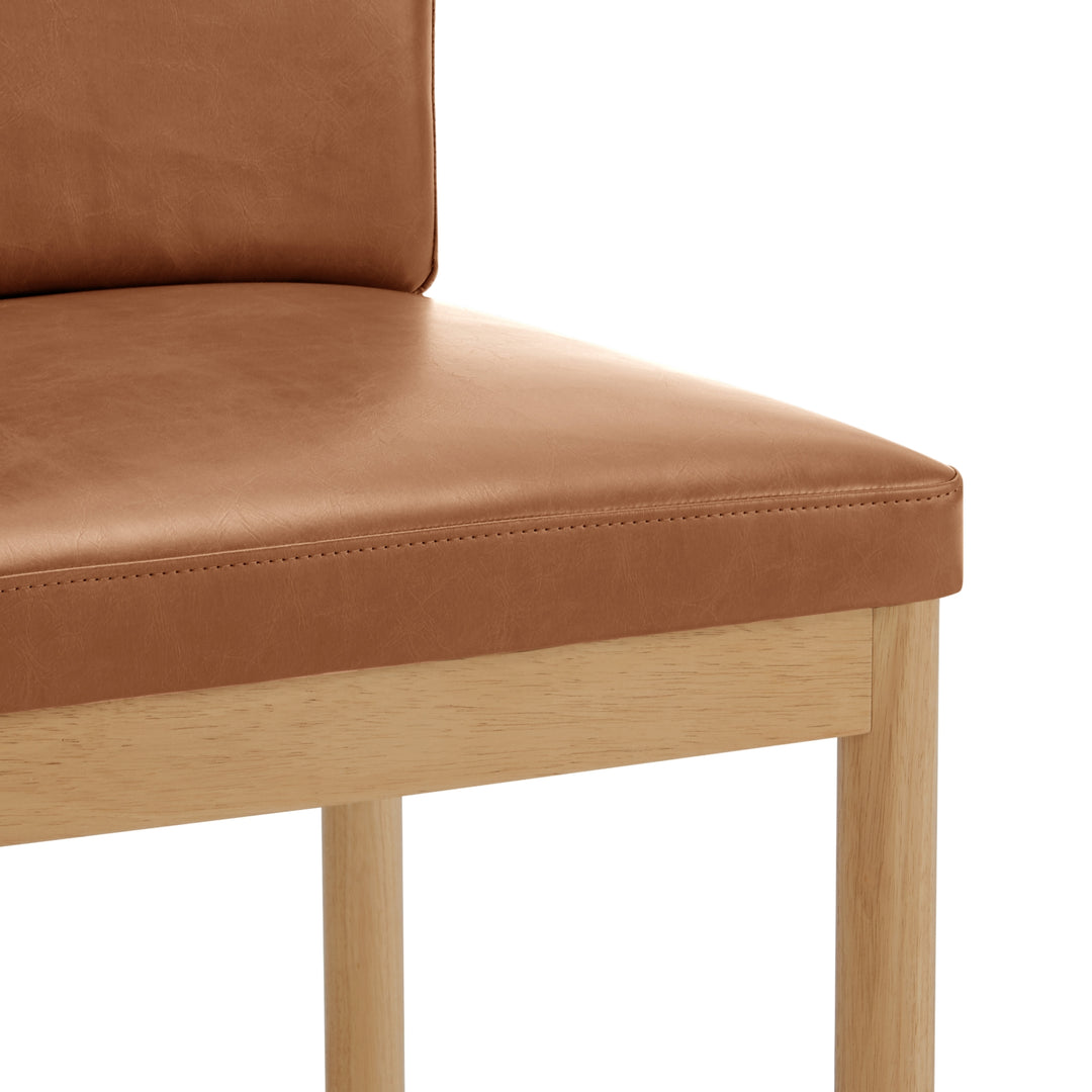 Melvin Faux Leather Dining Side Chair - Borneo Chocolate - view 8