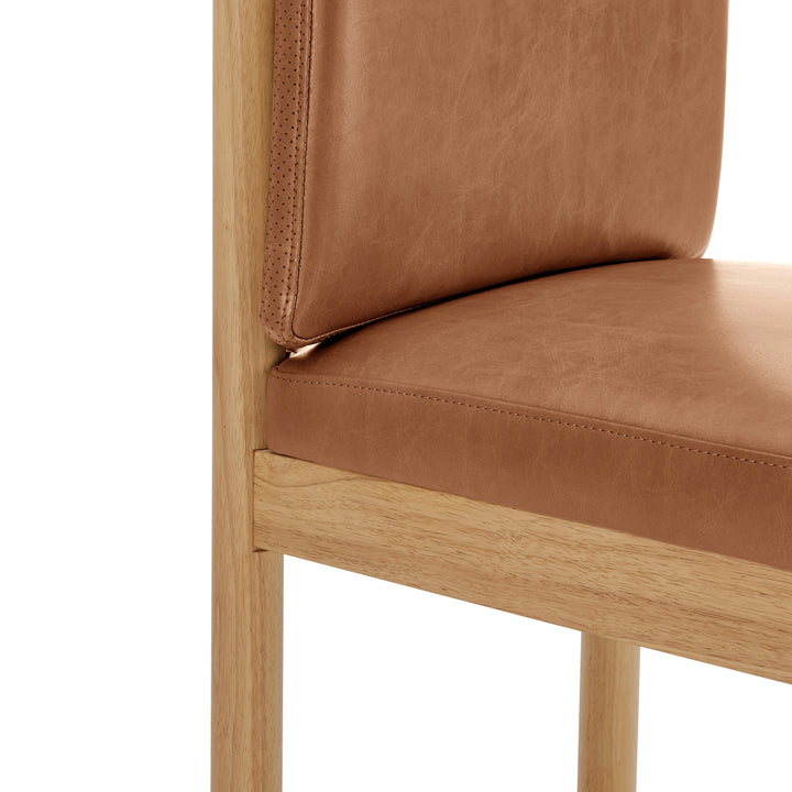Melvin Faux Leather Dining Side Chair - Borneo Chocolate - view 9