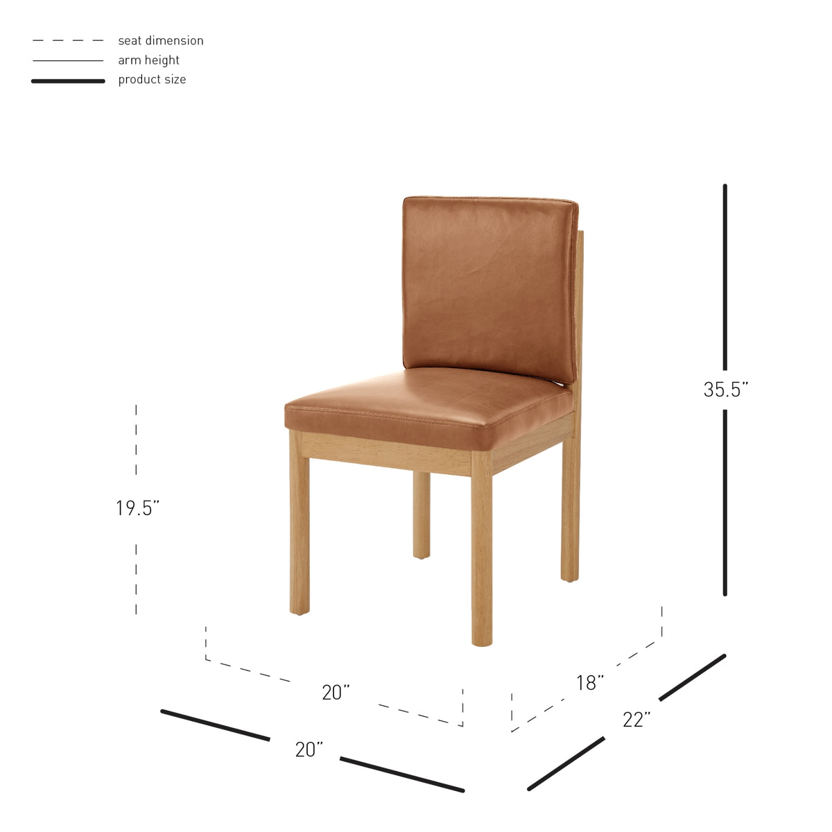 Melvin Faux Leather Dining Side Chair - Borneo Chocolate - view 2