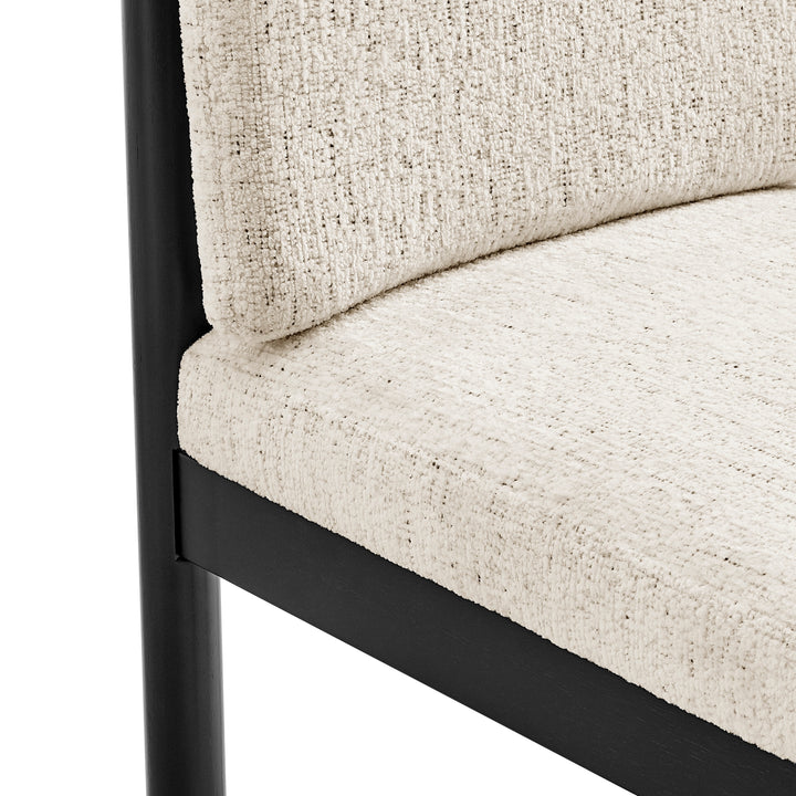 Melvin Chenille Dining Side Chair Black Frame - Concord Cream - view 11
