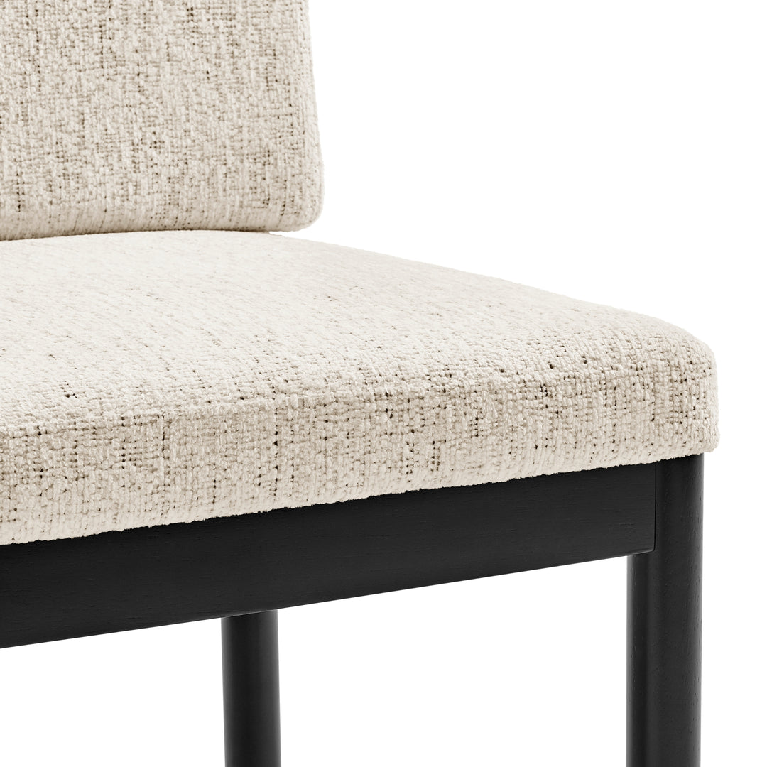 Melvin Chenille Dining Side Chair Black Frame - Concord Cream - view 10