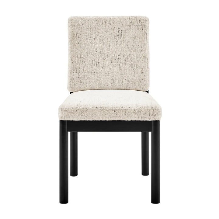 Melvin Chenille Dining Side Chair Black Frame - Concord Cream - view 4