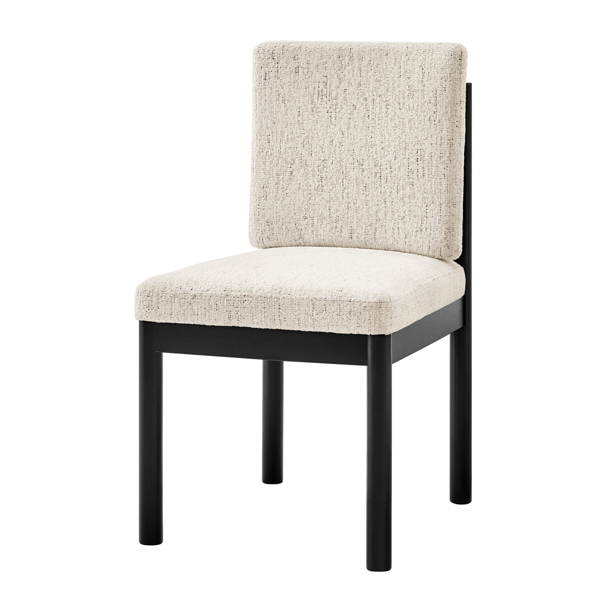 Melvin Chenille Dining Side Chair Black Frame - Concord Cream