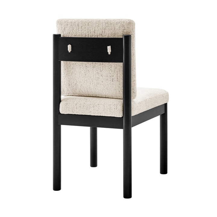 Melvin Chenille Dining Side Chair Black Frame - Concord Cream - view 7