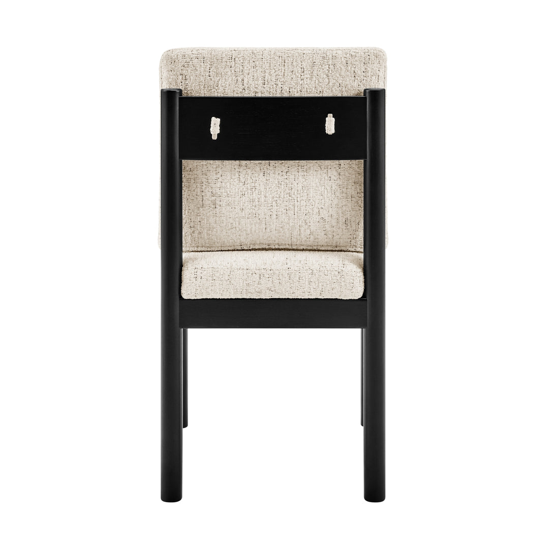 Melvin Chenille Dining Side Chair Black Frame - Concord Cream - view 6