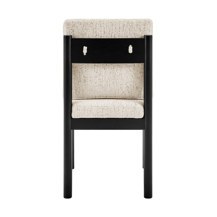 Melvin Chenille Dining Side Chair Black Frame - Concord Cream - view 6