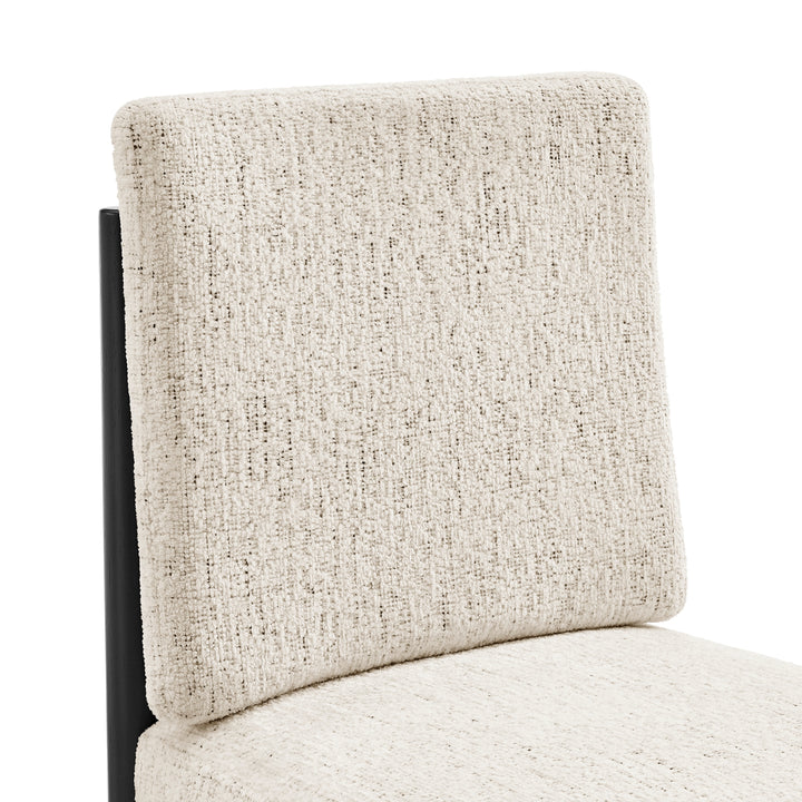 Melvin Chenille Dining Side Chair Black Frame - Concord Cream - view 9