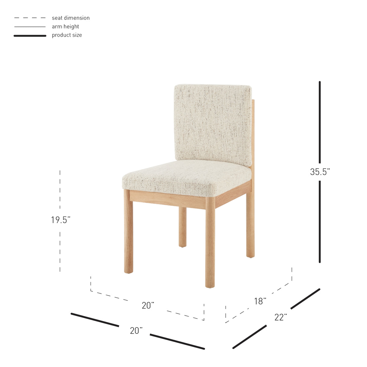 Melvin Chenille Dining Side Chair - Concord Cream - view 2