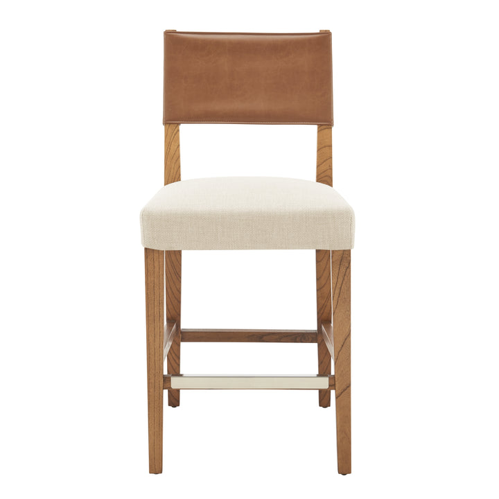Kylo Faux Leather/Fabric Counter Stool - Borneo Chocolate/Meridien Cream - view 3