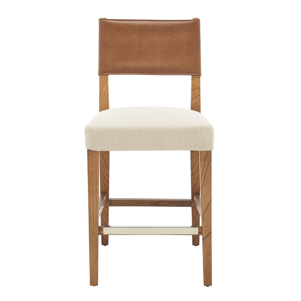 Kylo Faux Leather/Fabric Counter Stool - Borneo Chocolate/Meridien Cream - view 3