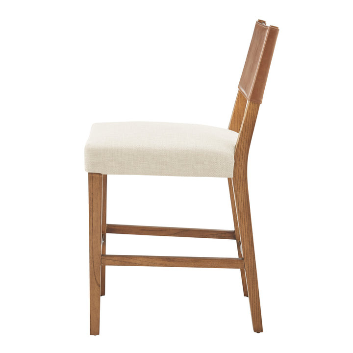 Kylo Faux Leather/Fabric Counter Stool - Borneo Chocolate/Meridien Cream - view 4