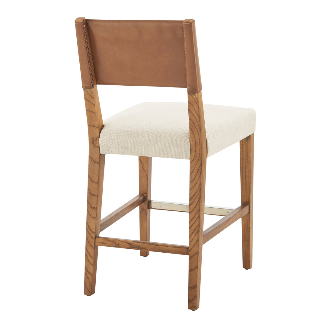 Kylo Faux Leather/Fabric Counter Stool - Borneo Chocolate/Meridien Cream - view 6
