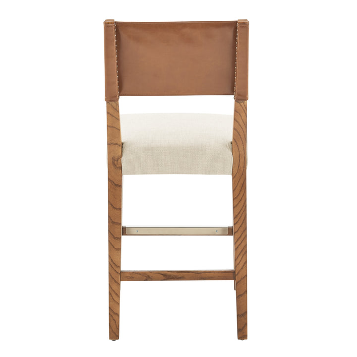 Kylo Faux Leather/Fabric Counter Stool - Borneo Chocolate/Meridien Cream - view 5