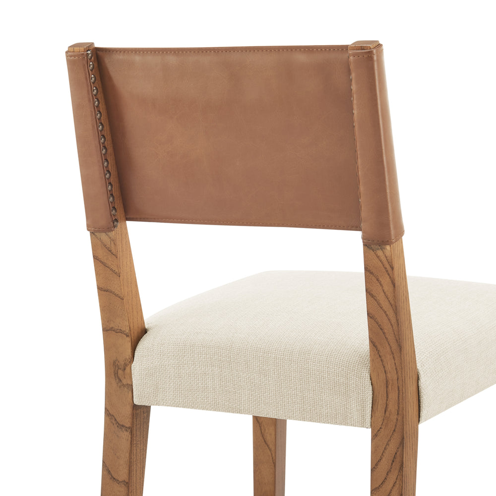 Kylo Faux Leather/Fabric Counter Stool - Borneo Chocolate/Meridien Cream - view 9