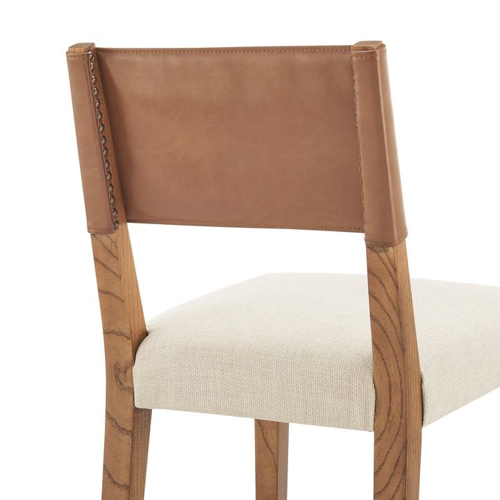 Kylo Faux Leather/Fabric Counter Stool - Borneo Chocolate/Meridien Cream - view 9