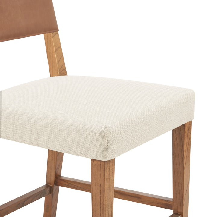 Kylo Faux Leather/Fabric Counter Stool - Borneo Chocolate/Meridien Cream - view 8