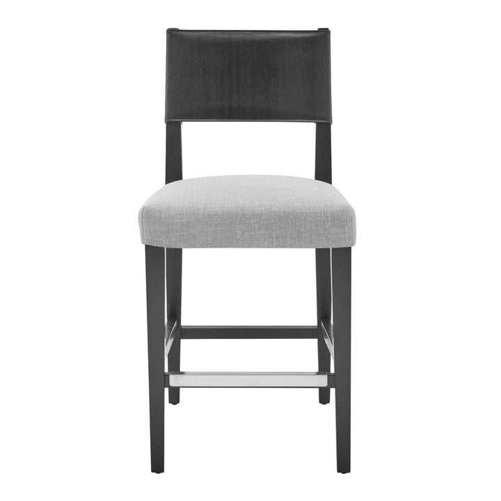 Kylo Faux Leather/Fabric Counter Stool - Borneo Black/Meridien Gray - view 3