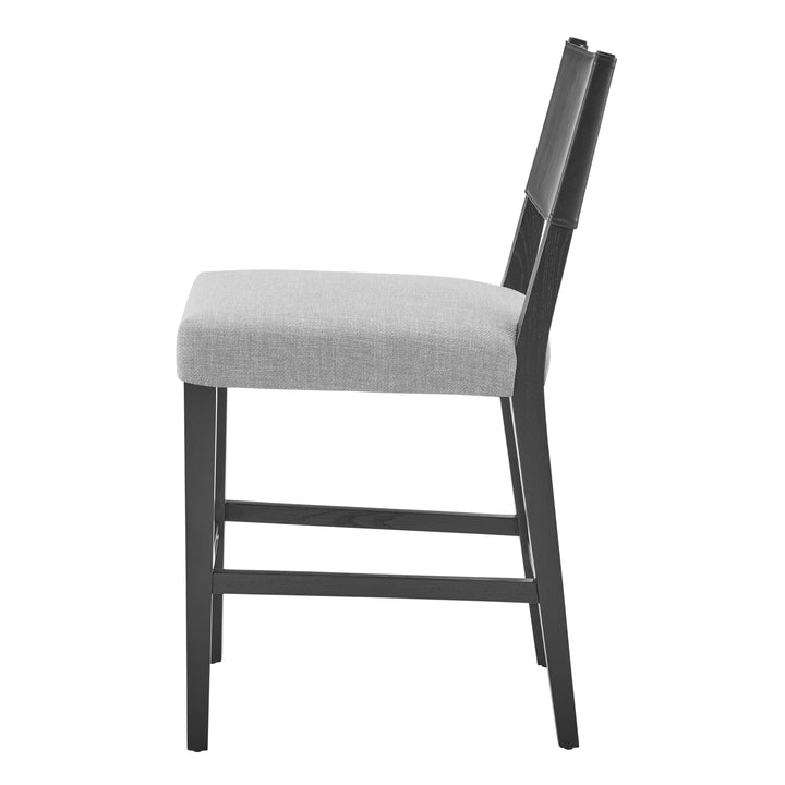 Kylo Faux Leather/Fabric Counter Stool - Borneo Black/Meridien Gray - view 4