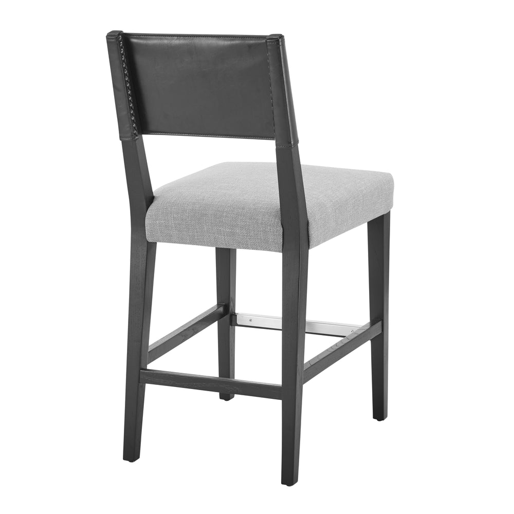 Kylo Faux Leather/Fabric Counter Stool - Borneo Black/Meridien Gray - view 6