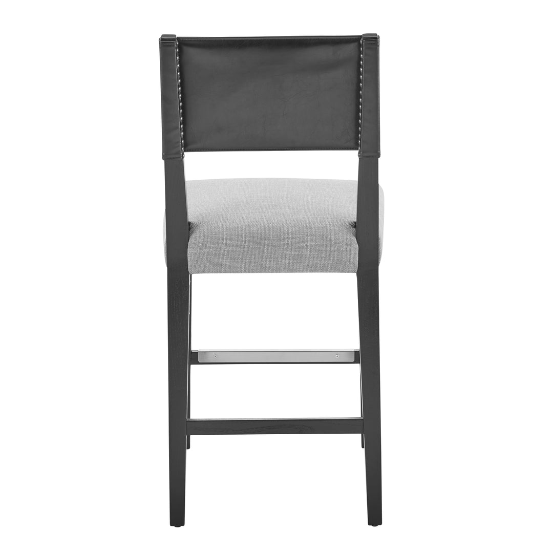 Kylo Faux Leather/Fabric Counter Stool - Borneo Black/Meridien Gray - view 5