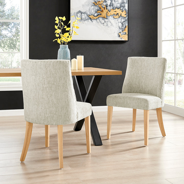 New Paris Fabric Dining Side Chair - Pasadena Beige - view 3