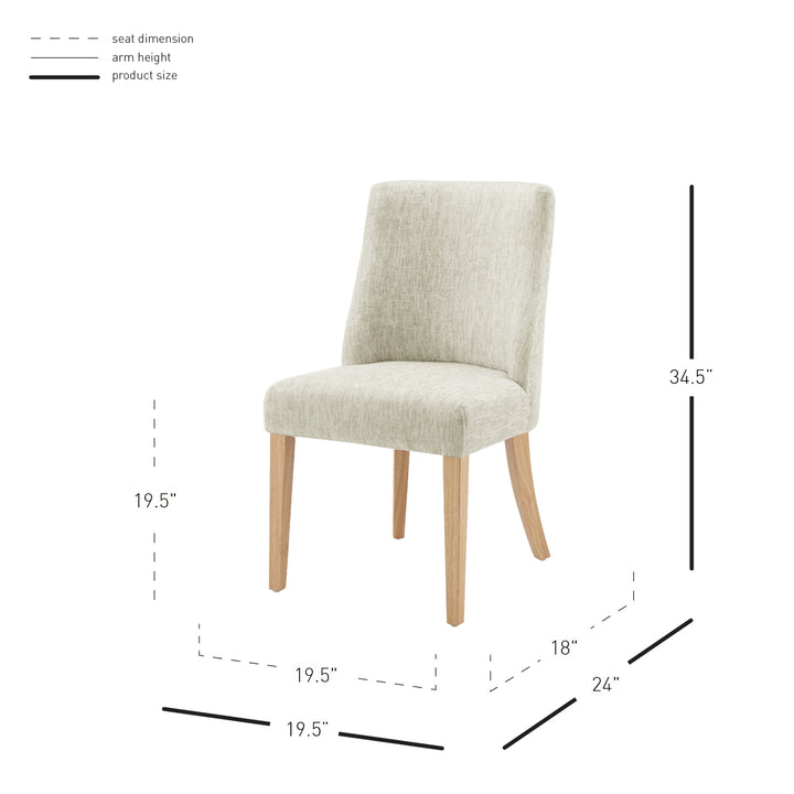 New Paris Fabric Dining Side Chair - Pasadena Beige - view 2