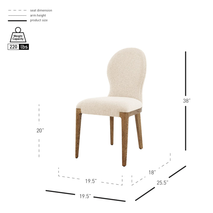 Eldoris Boucle Dining Side Chair - Palladian Beige - view 2